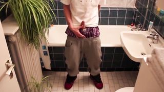 Uncircumcised skinny teen pee pants