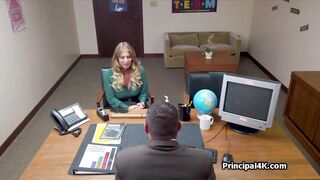 Head teacher enjoys big tits and ass at his office