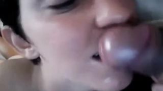 Dirty sucker loves to eat sperm