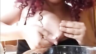 Single Mother With Big Titties Records Herself Lactating