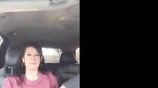 Very cute chick gets fingered to orgasm in back seat