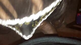 Crossdresser slut sucking black cock POV 3