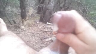 Cumshot in the woods (cum no hand+double cum)