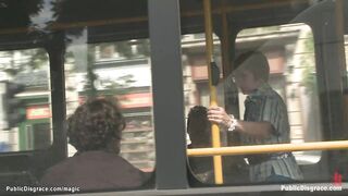 Sexy babe fucked in bus and park