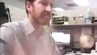 dad strokes cock at the office 3